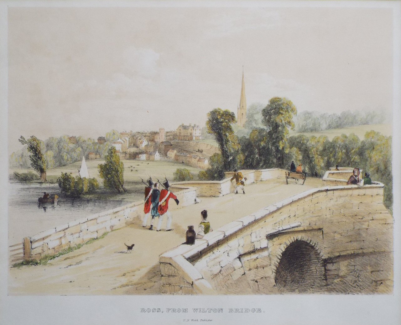 Lithograph - Ross, from Wilton Bridge.